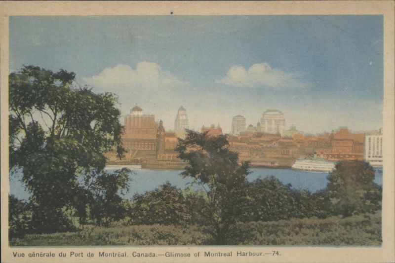 Glimpse of Montreal Harbour, Ships & Cityscape QC Canada