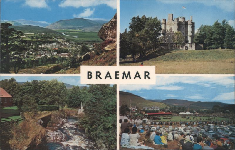Braemar Castle, Village, River & Royal Highland Gathering Scotland