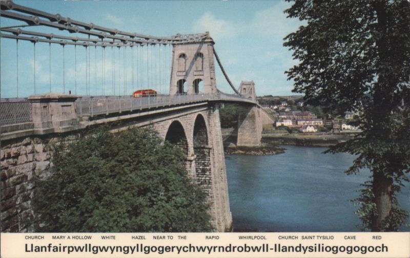 Menai Suspension Bridge, Llanfairpwllgwyngyll, Wales United Kingdom