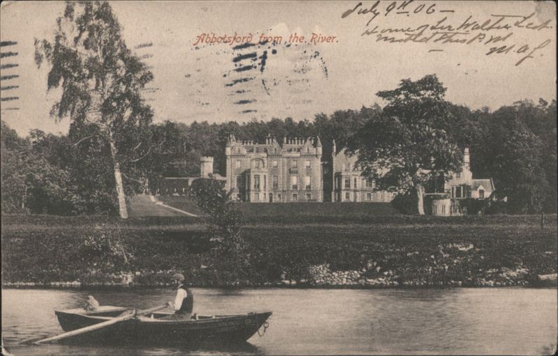 Abbotsford from River, Sir Walter Scott's Home Scotland