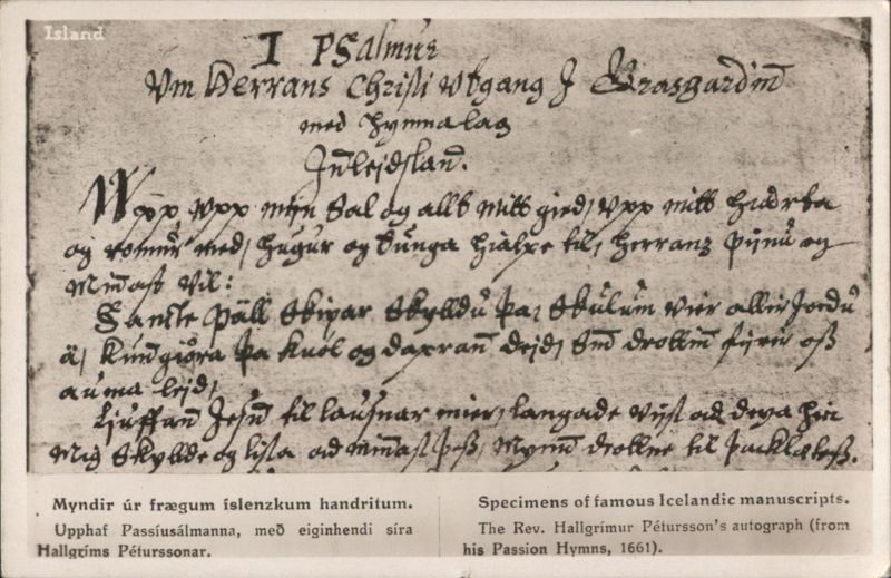 Hallgrímur Pétursson's Passion Hymns Manuscript, 1661