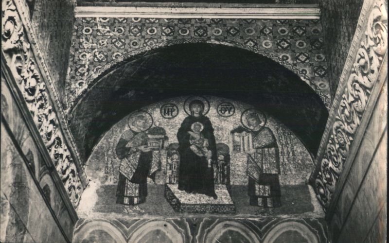 Virgin Mary and Child Mosaic with Emperors Religious
