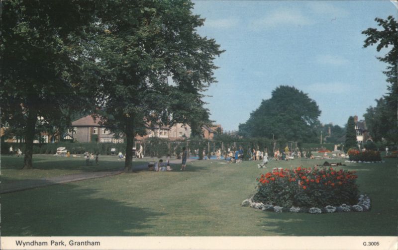 Wyndham Park, Grantham - People Relaxing, Flower Beds United Kingdom