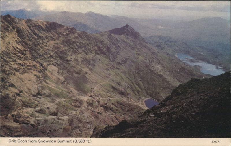 Crib Goch from Snowdon Summit, 3,560 ft. United Kingdom