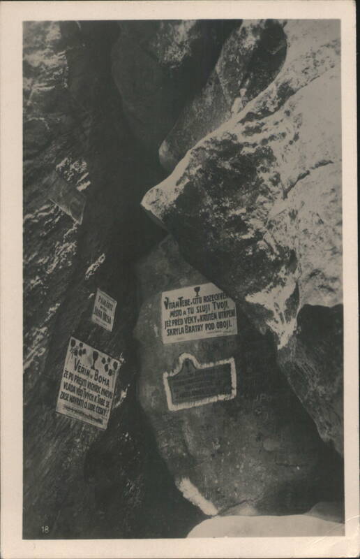 Cave Interior, Bohemian Paradise, U Kalicha, Jan Hus Monument Czechoslovakia