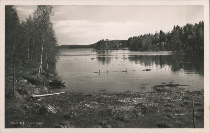 Parti från Sommen, Lake View with Boat Sweden