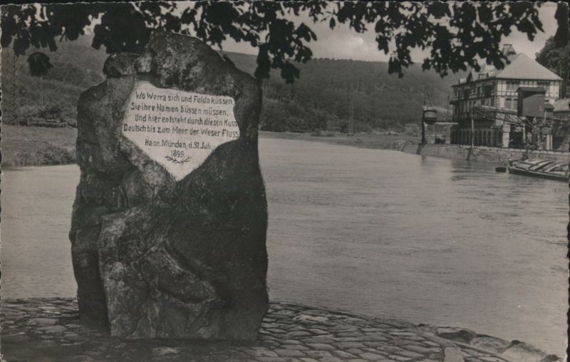 Weserstein Monument, Werra & Fulda Rivers Confluence, Hann. Münden Germany
