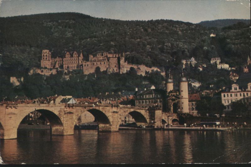 Heidelberg Castle & Old Bridge across the Neckar River Germany