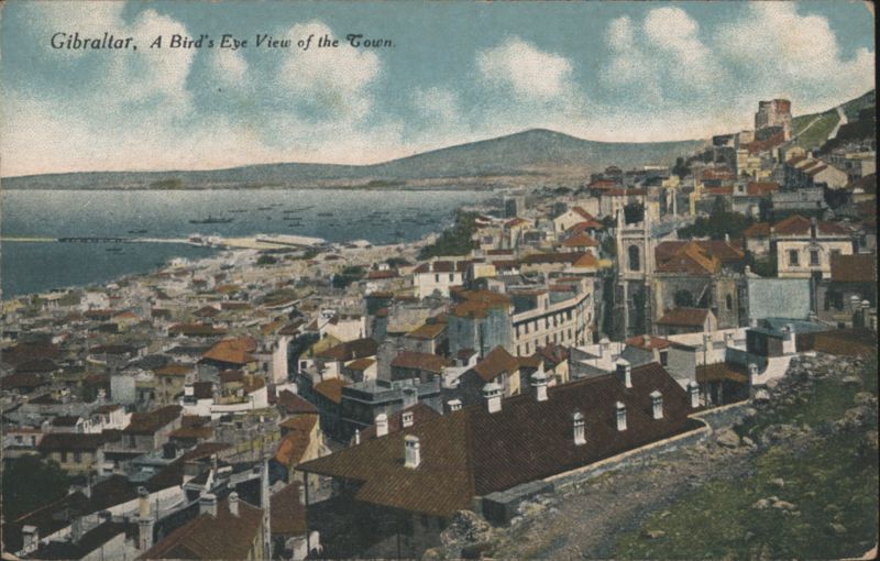 Gibraltar, A Bird's Eye View of the Town Spain