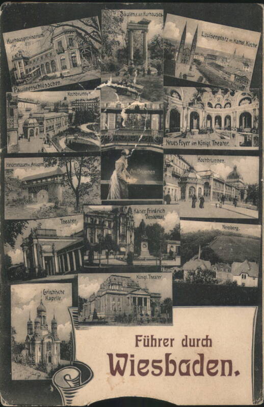 Wiesbaden Views Collage, Führer durch Wiesbaden Germany