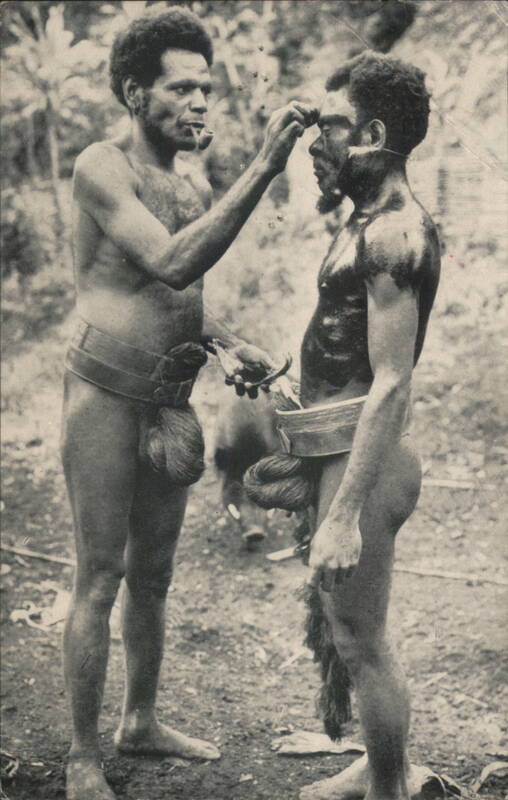 Big Namba Dancer of Malekulo Being Painted Before Dance
