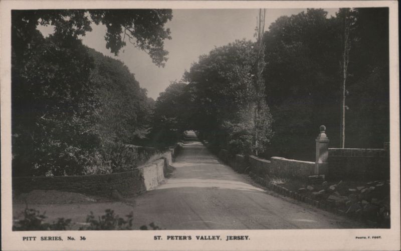 St. Peter's Valley, Jersey - Tree-lined Road UK F. FOOT