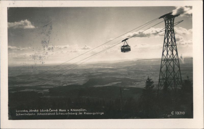 Jánské Lázně-Černá Hora Cable Car, Krkonoše Mountains Czechoslovakia