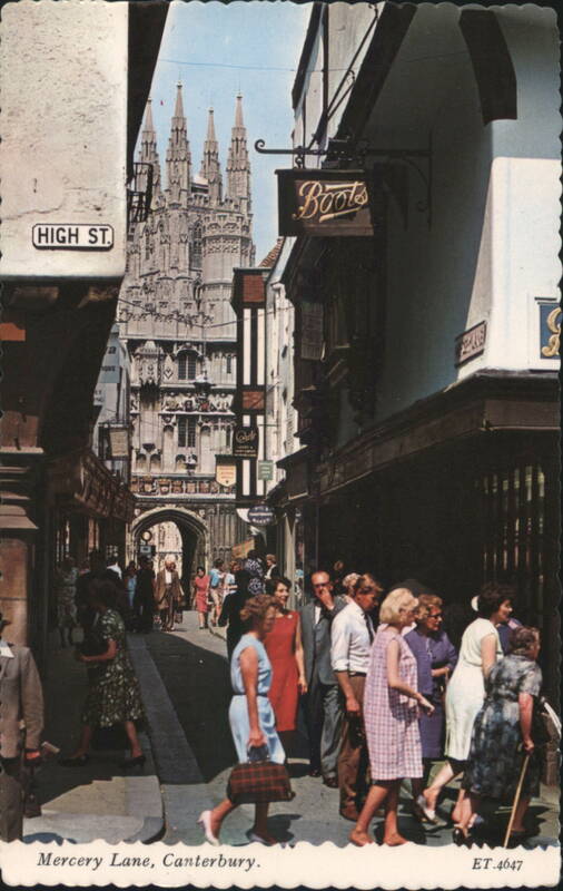 Mercery Lane, Canterbury, England with Cathedral United Kingdom