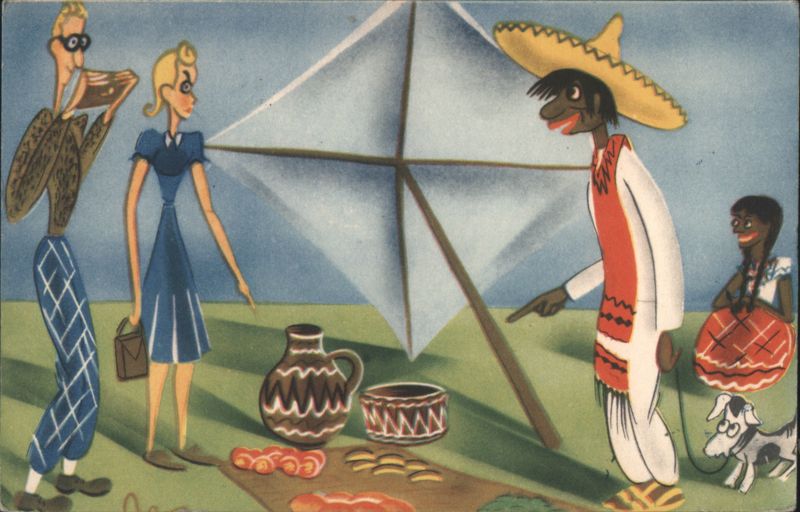 Tourists in Market with Locals, Mexico