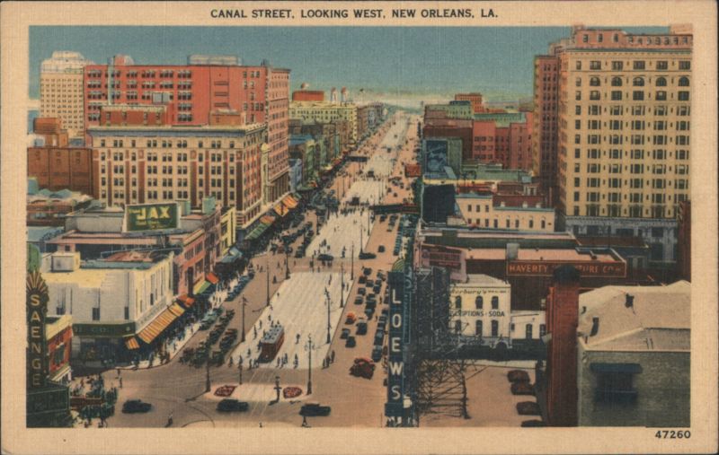 Canal Street, Looking West New Orleans Louisiana