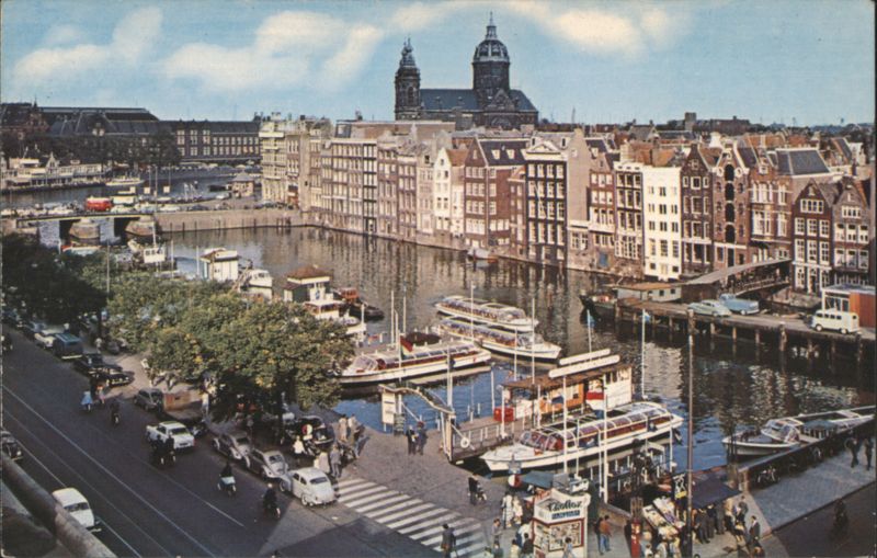 Amsterdam Damrak Canals, Boats & Basilica Netherlands