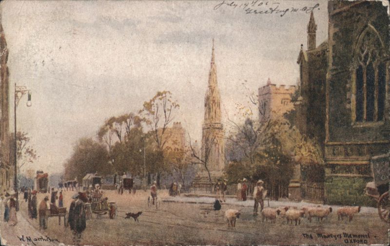 Martyrs' Memorial, Street Scene, Oxford United Kingdom