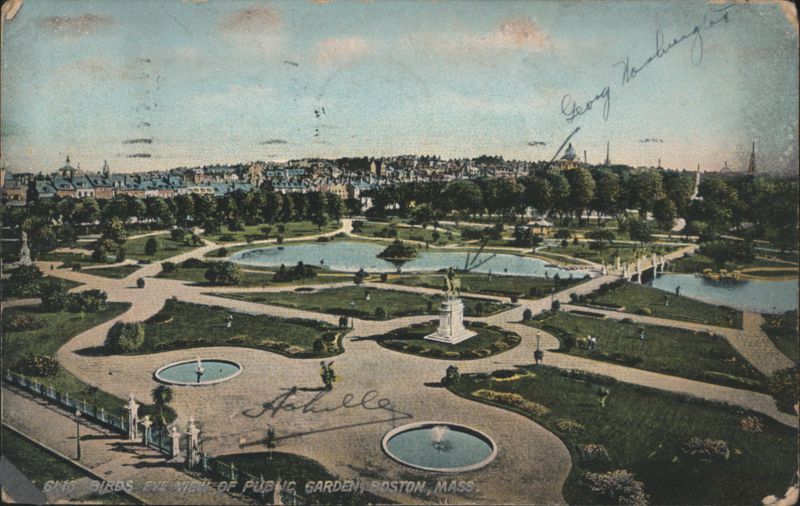 Public Garden Birds Eye View, Boston, MA Massachusetts