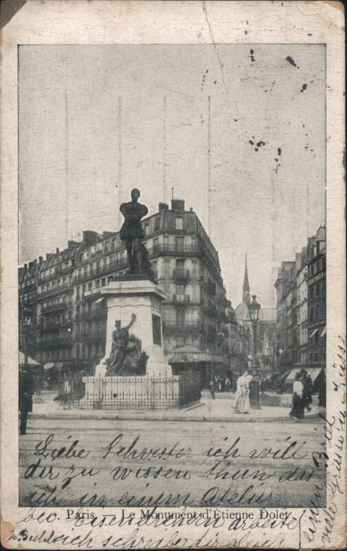 Monument d'Étienne Dolet, Paris Street Scene France