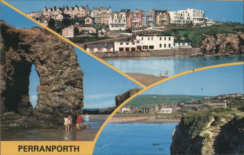 Perranporth Coastal Views, Rock Arch, Beaches United Kingdom