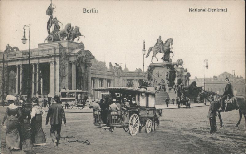 Berlin National Monument Kaiser Wilhelm I, Horse-Drawn Omnibus Germany