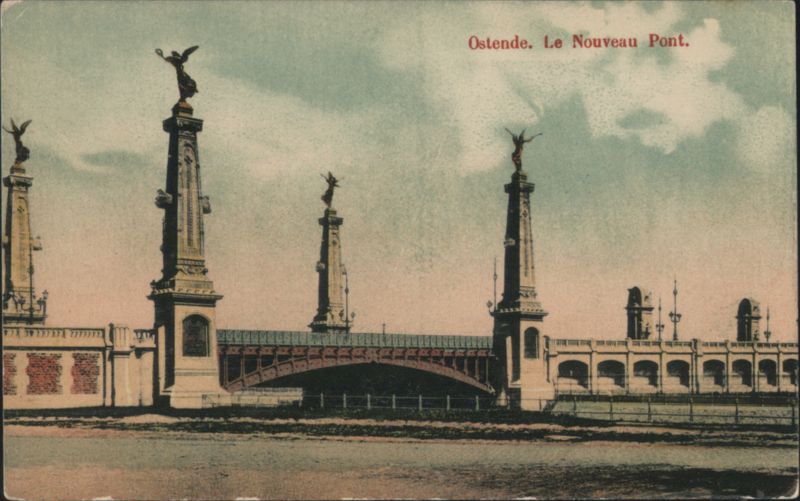 Ostende The New Bridge with Statues Belgium