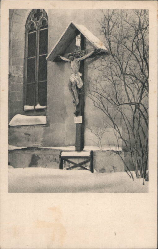 Crucifix on building, Tomášov Czechoslovakia