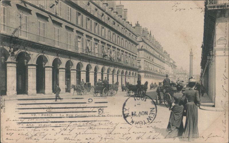 La Rue Castiglione et la Colonne Vendôme Paris France