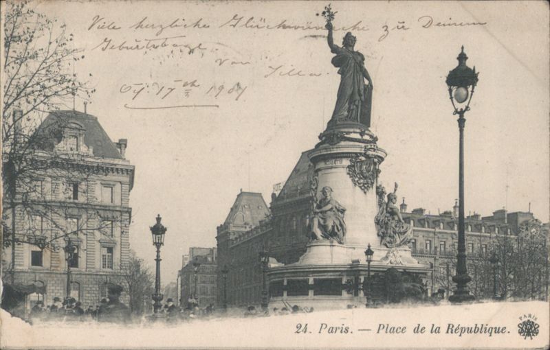 Place de la République, Marianne Statue Paris France