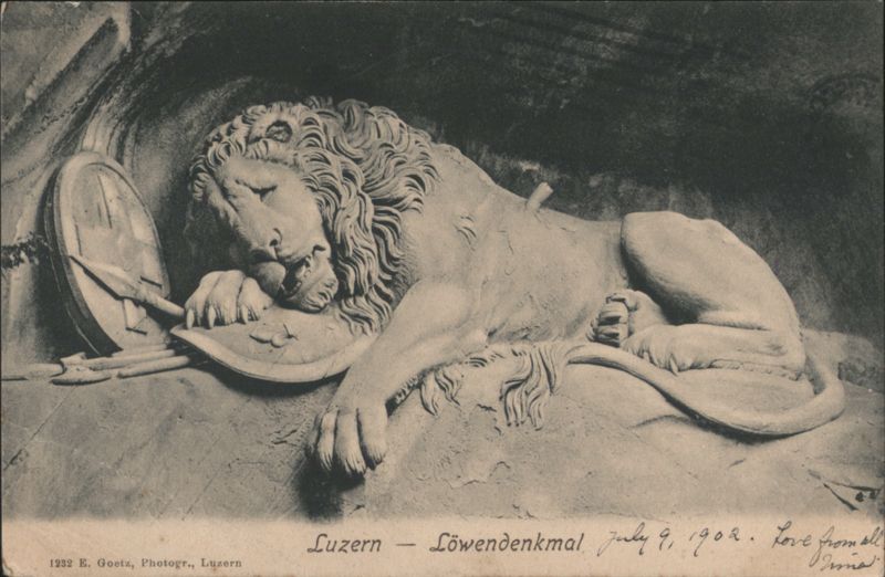 Löwendenkmal, Lion Monument, Luzern Switzerland E. Goeta
