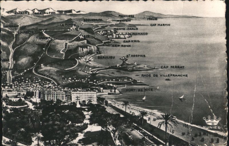 Panorama de Nice à la Frontière italienne France