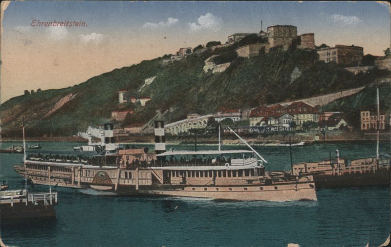 Ehrenbreitstein Paddle Steamer & Fortress Germany