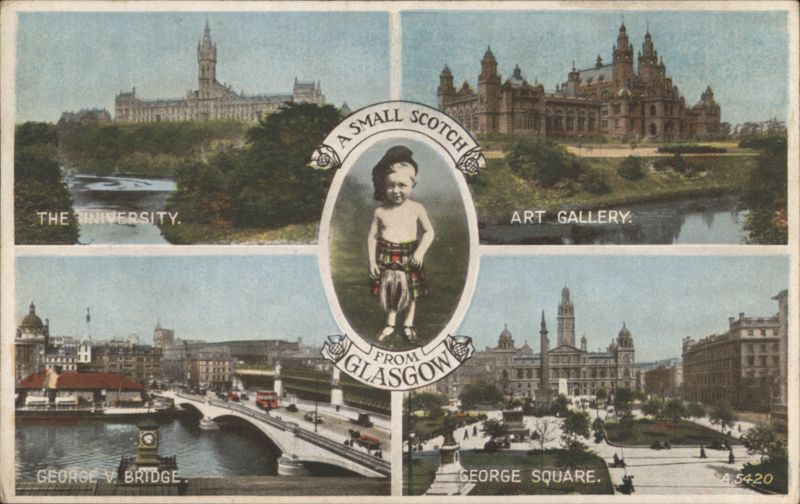 A Small Scotch from Glasgow: City Views & Child in Kilt Scotland
