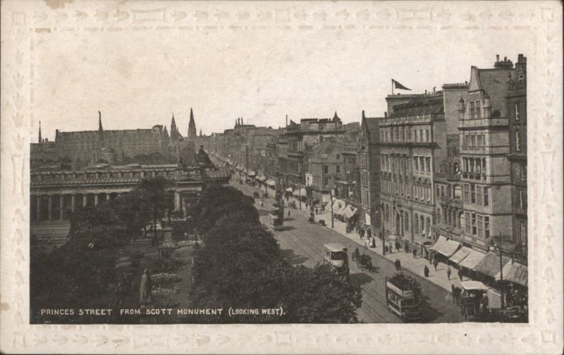 Princes Street from Scott Monument, Looking West Edinburgh Scotland
