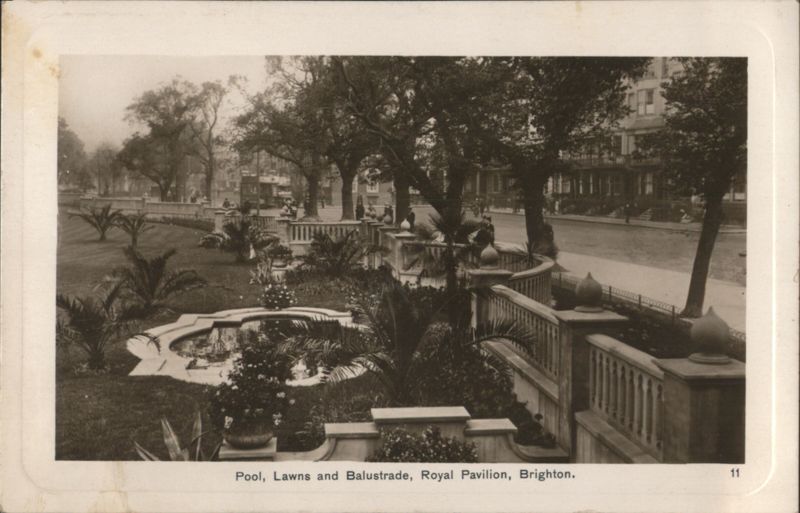 Pool, Lawns and Balustrade, Royal Pavilion, Brighton United Kingdom