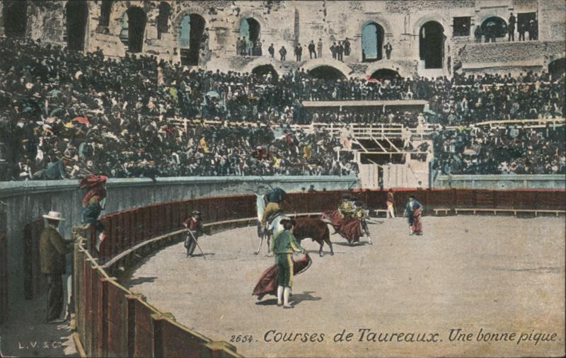 Courses de Taureaux. Une bonne pique.