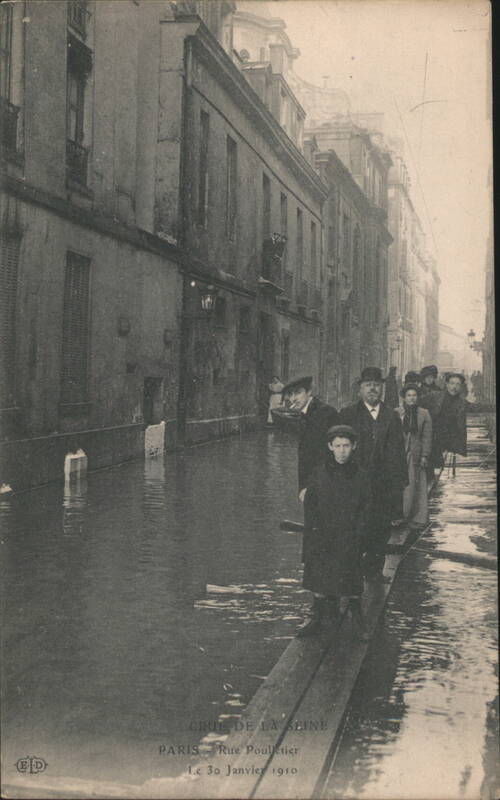 Paris, Rue Poulletier, Seine Flood, Jan 30, 1910 France