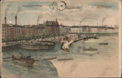 Alter Jungfernstieg, Alsterpavillon, Binnen-Alster Postcard