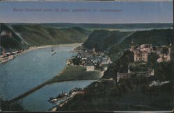 Rheinfels Castle Ruins, St. Goar & St. Goarshausen, Rhine River Postcard