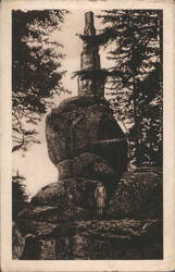 Kunžak Markův kámen - Rock Formation, Forest Postcard