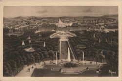 Château and Gardens of Versailles, Bird's Eye View Postcard