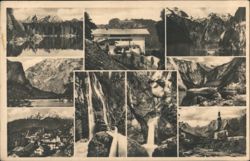 Berchtesgadener Land, Mountains, Lakes, Waterfalls, Town View Postcard