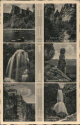 Saxon Switzerland Views: Amselsee, Rathen, Barbarine, Waterfalls Postcard