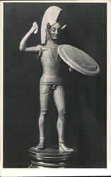 Etruscan Bronze Warrior Statue, Florence Archaeological Museum Postcard