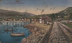 Igalo near Herceg Novi, Coastal View with Railway Postcard