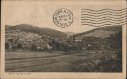 SPAS, General View, Hilly Landscape, Fields, Buildings Postcard
