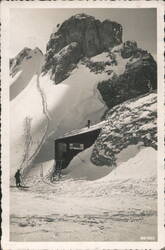 Capanna Marmolada, Monte Serauta, Skiers in Snow Postcard