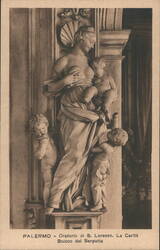 La Carità Stucco del Serpotta, Oratorio S. Lorenzo Postcard
