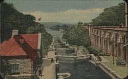 Rideau Locks & Interprovincial Bridge, Ottawa, Canada Postcard